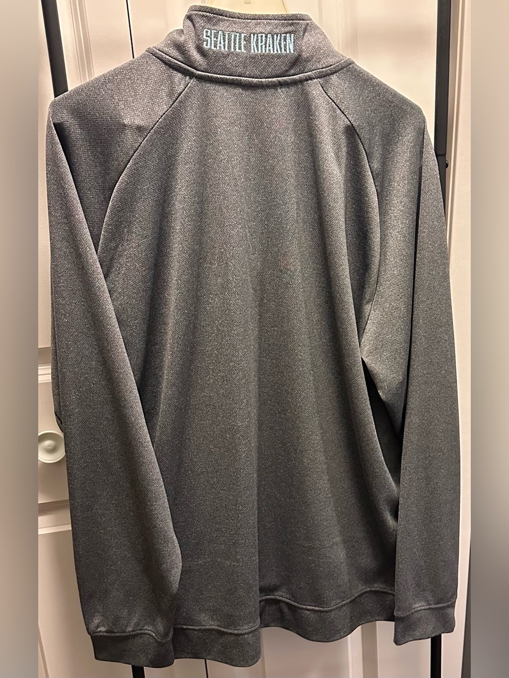 Men's Gray Quarter-Zip Performance Sweater - Picture 2 of 4